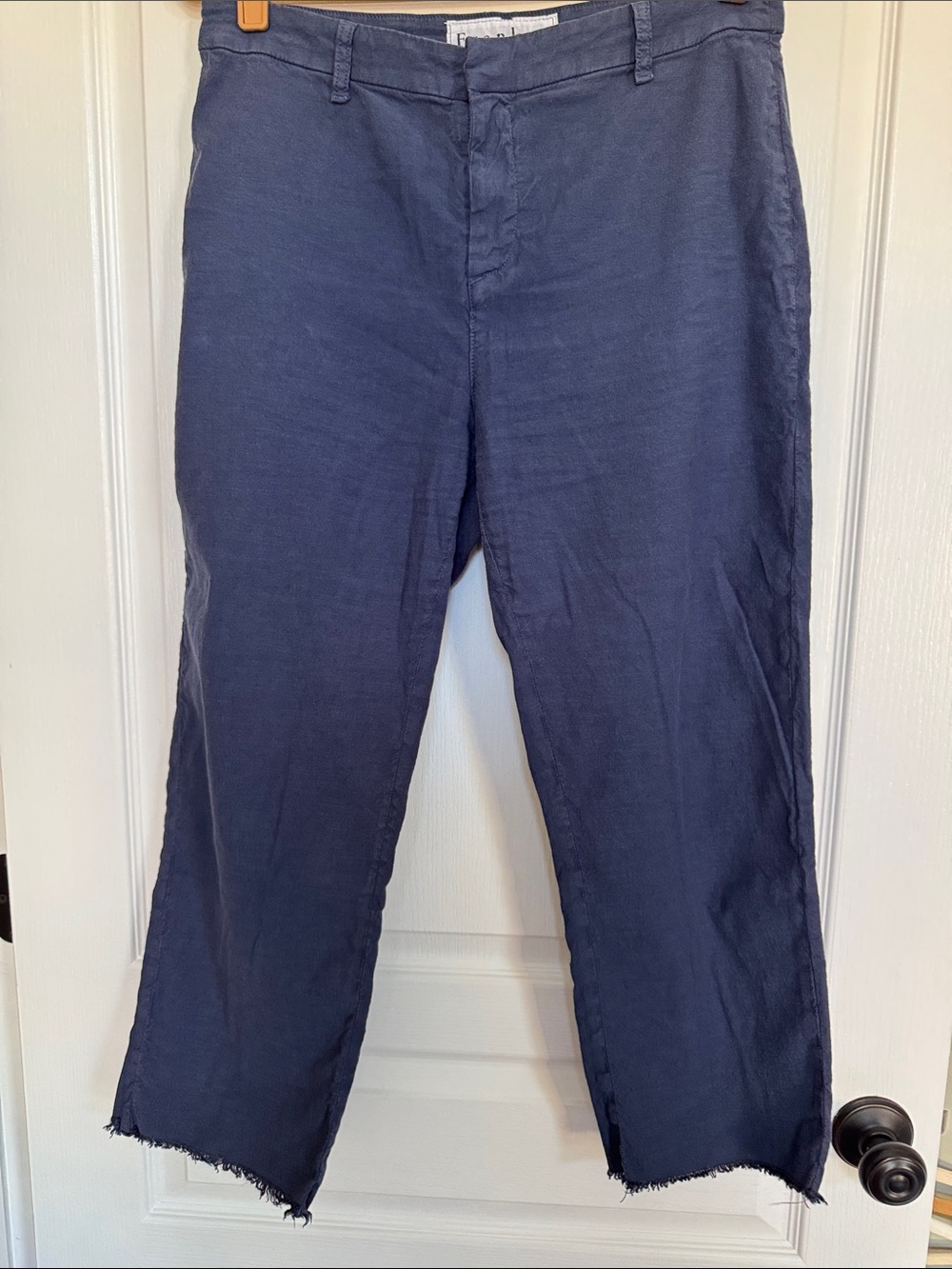 Frank & Eileen Navy Cropped Kinsale Cotton flax Pants